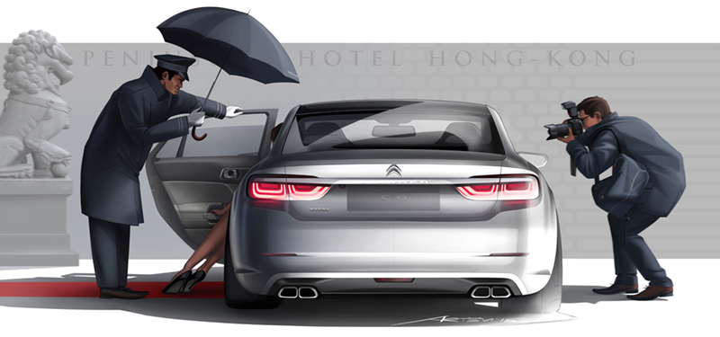 Dongfeng Citro�n C6 Projet X81 design sketch