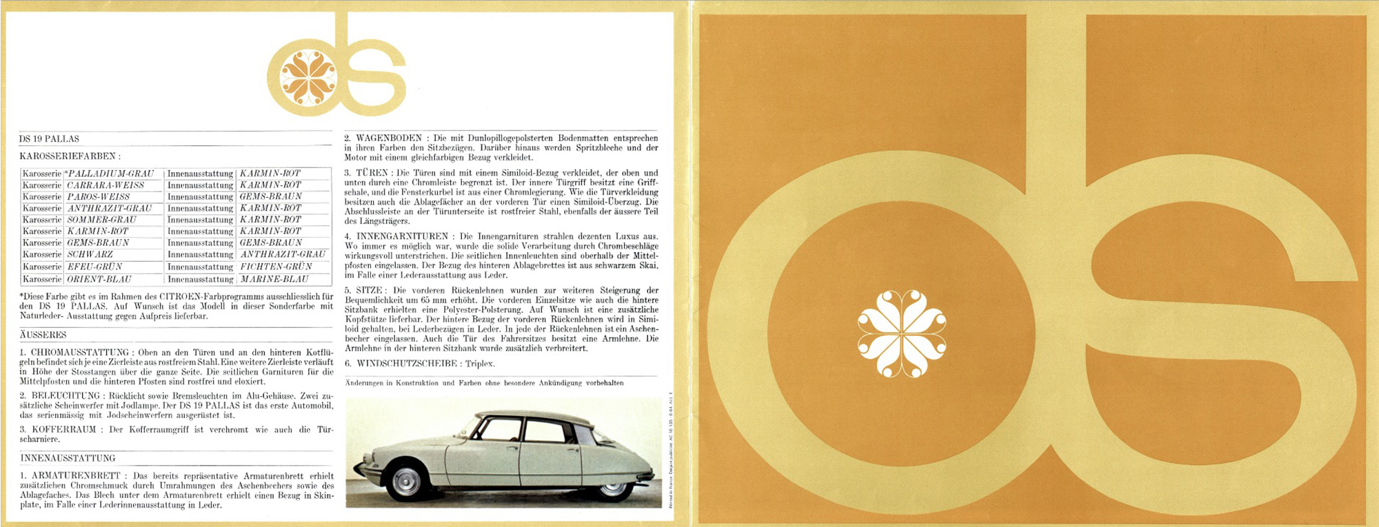 Citroën 1964 German DS brochure