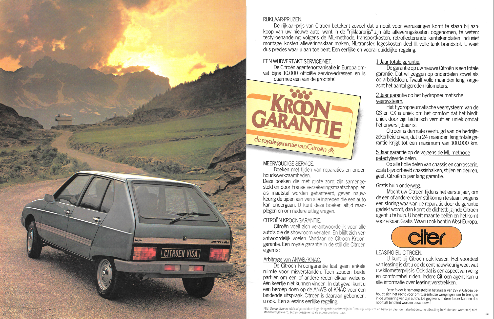 Catalogue pub auto prospectus voiture Citroën Visa 1979 