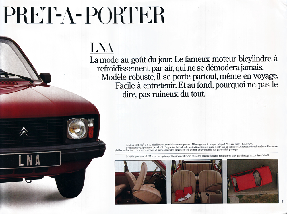 Citroën LNA Catalogue  pub auto prospectus brochure 