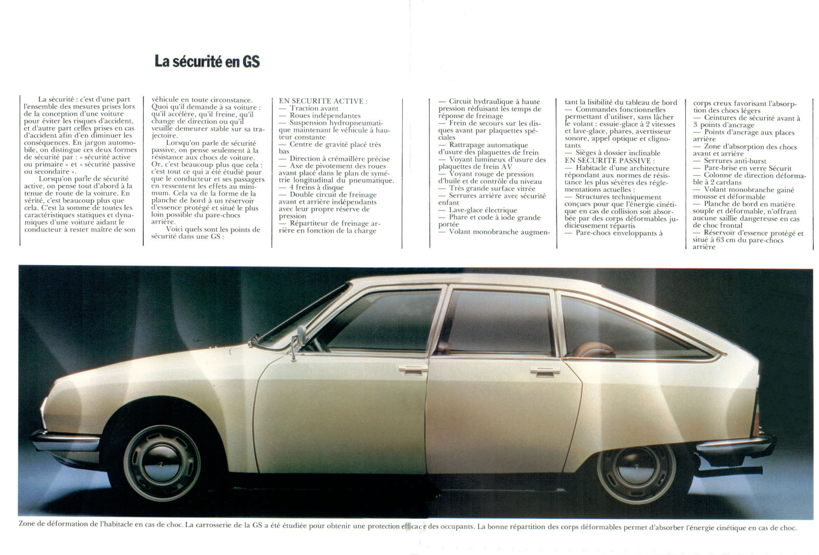 C.4284  CITROEN GS berline et break catalogue aout 1973 